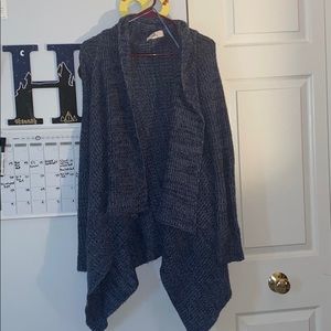 Blue Knit Blanket Cardigan